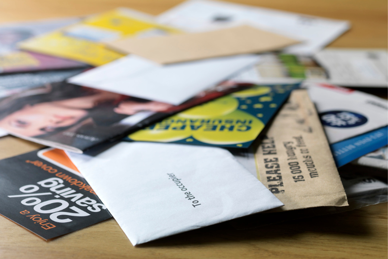 Direct mail campaign envelopes and brochures printed by Hybrid Mail Solutions UK and Ireland.